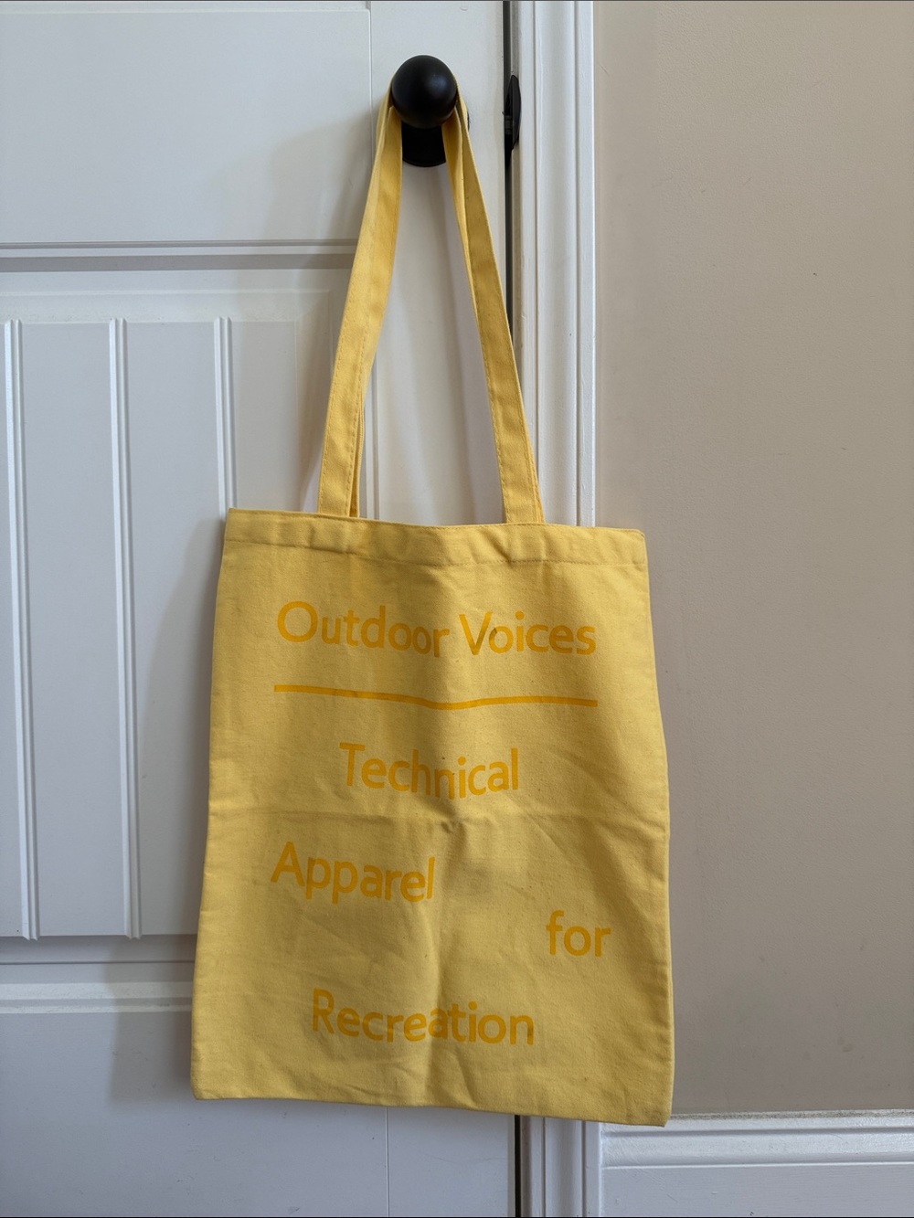 Outdoor Voices Yellow Canvas Tote with Logo Print